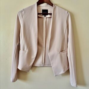 Dynamite| Chic Modern Light Tan Tailored Short Peplum Open Blazer Sz XS